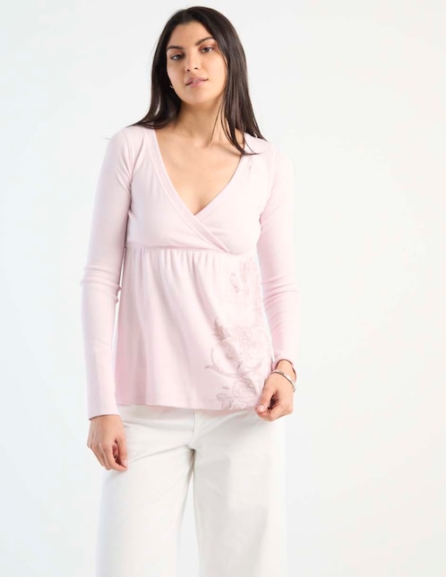 Blusa Hollister manga larga para mujer