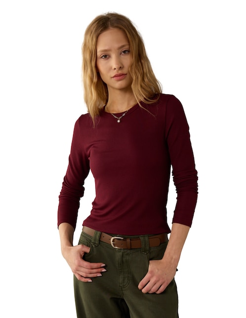 Playera manga 3/4 American Eagle cuello redondo para mujer