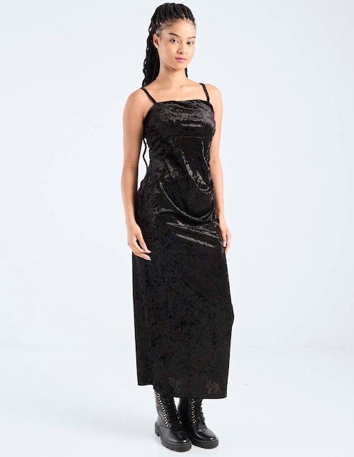 Vestido largo de fiesta escote regular 1