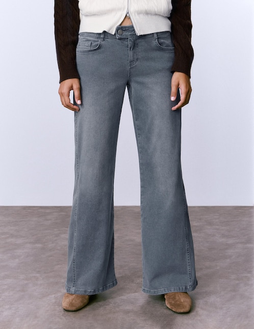 Jeans straight cintura media para mujer 1