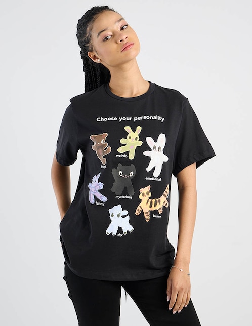Playera manga corta cuello redondo para mujer 1