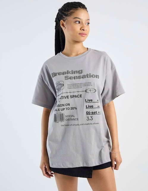 Playera manga corta cuello redondo para mujer 1