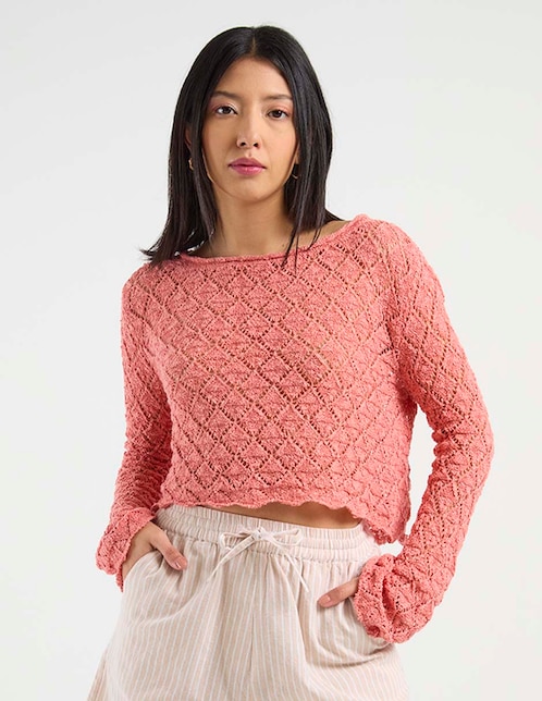 Suéter cuello redondo para mujer 1