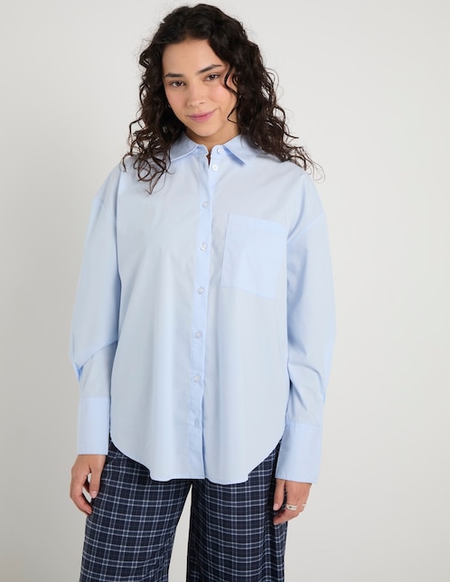 Blusa camisera manga larga para mujer 1