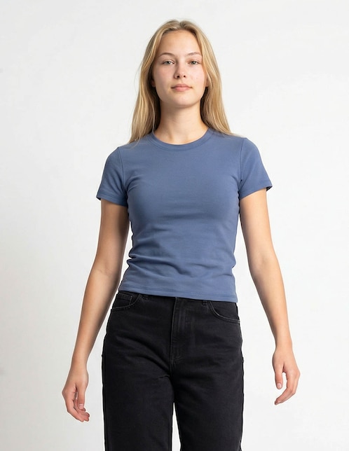 Playera manga corta cuello redondo para mujer 1