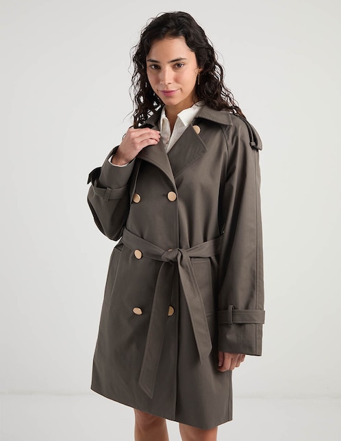 Gabardina con bolsillos para mujer 1