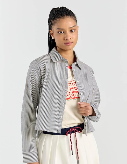Blusa camisera manga larga para mujer 1