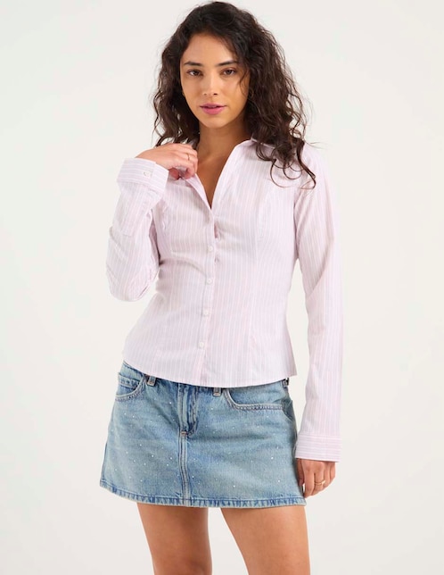 Blusa camisera manga larga para mujer 1