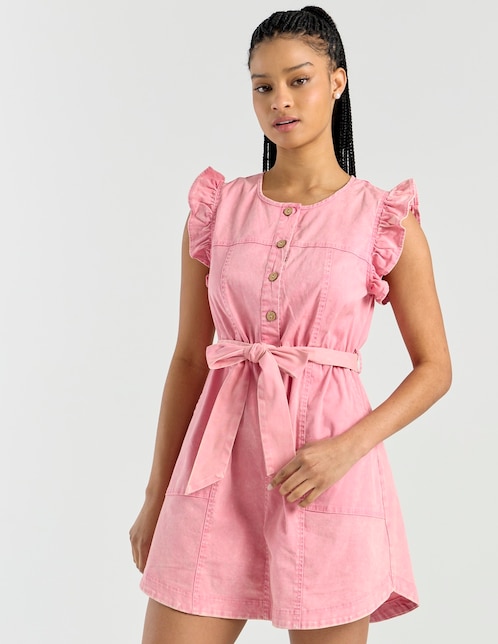 Vestido corto casual Coffee Bean para mujer