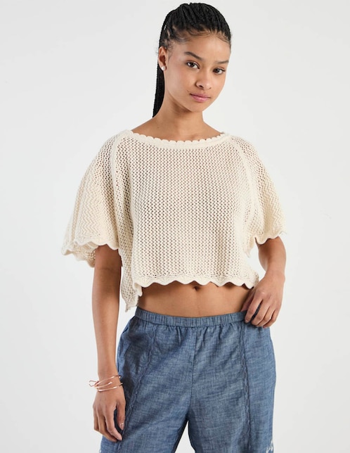Suéter American Eagle cuello redondo para mujer