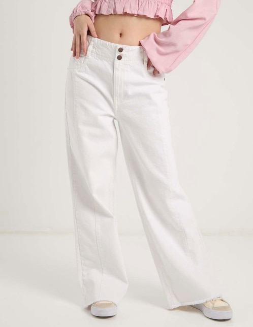 Jeans amplio cintura baja para mujer 1