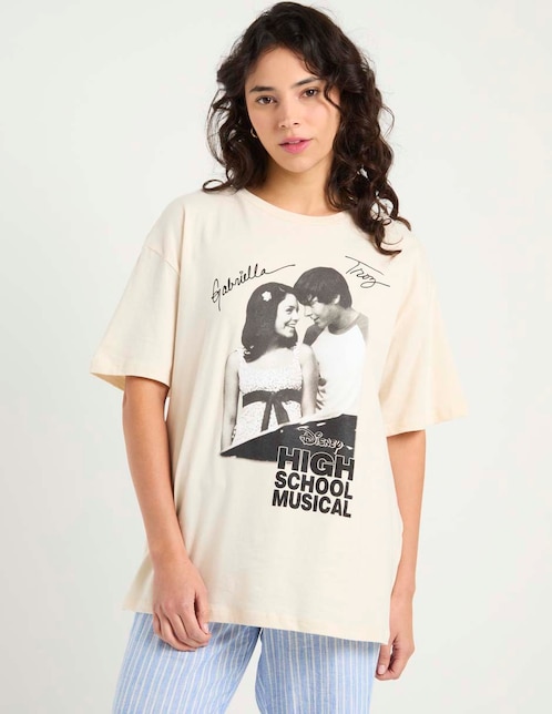 Playera manga corta High School Musical cuello redondo para mujer