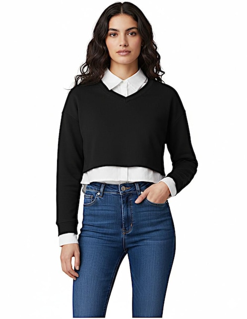 Suéter cuello V para mujer 1
