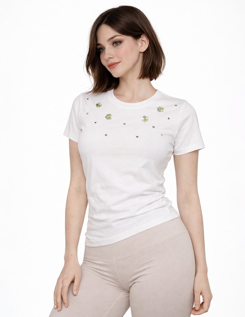 Playera manga corta Biography cuello redondo para mujer