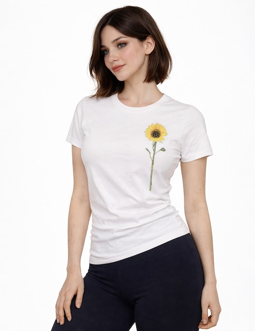 Playera manga corta cuello redondo para mujer 3