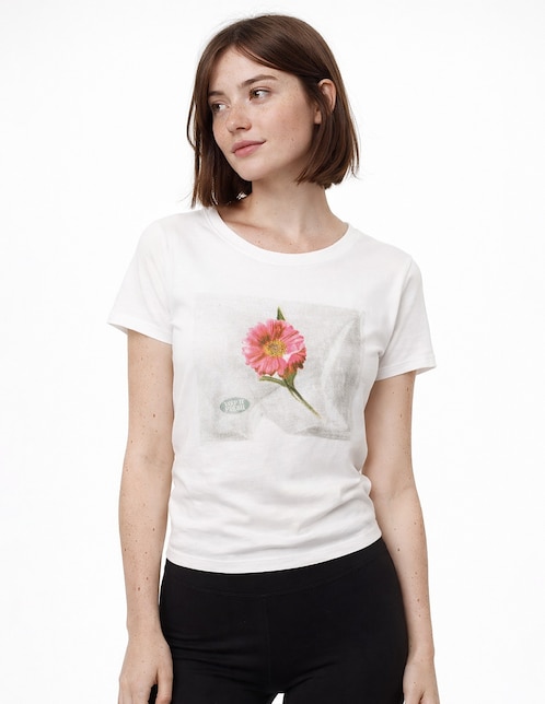 Playera manga corta cuello redondo para mujer 3