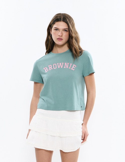 Playera manga corta cuello redondo para mujer 1