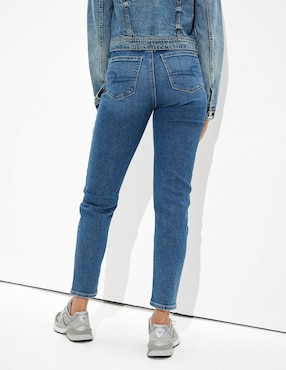 Jeans capri mom corte cintura para mujer