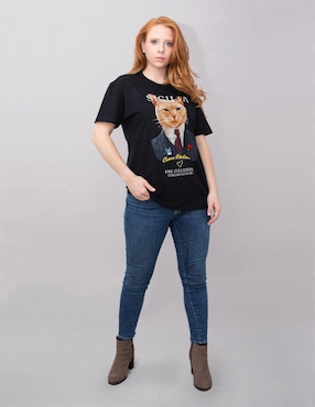 Playera manga corta FNC Collezioni cuello redondo para mujer