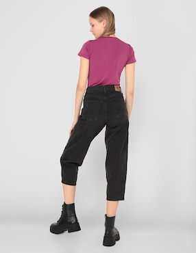 Jeans straight Denizen deslavado corte cintura para mujer