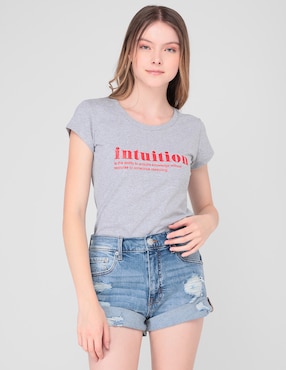 Playera manga corta 365 Essential cuello redondo para mujer