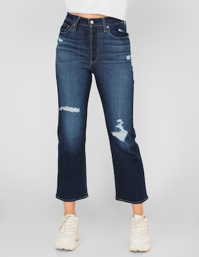 Jeans straight Levi's 311 lavado medio corte cadera para mujer