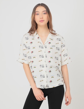 Blusa camisera Vans manga corta para mujer