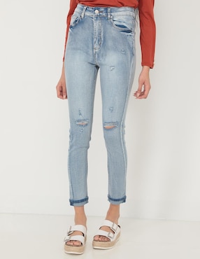 Jeans boyfriend Hollister Ki355-2165-278 corte cintura alta para mujer