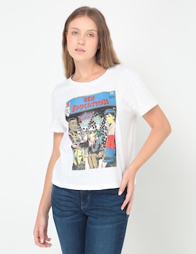 Playera Manga Corta Tee Bar Netflix Sex Education Cuello Redondo Para Mujer