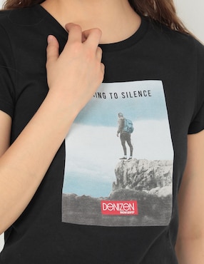 Playera manga corta Denizen cuello redondo para mujer