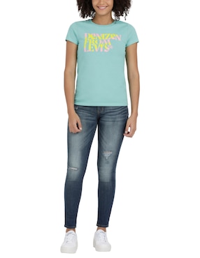 Playera manga corta Denizen cuello redondo para mujer