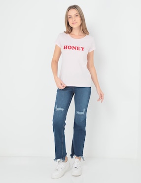 Playera manga corta 365 Essential cuello redondo para mujer