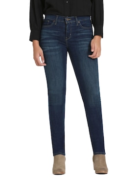 Jeans straight Levi's 311 lavado medio corte cadera para mujer