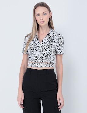 Blusa Trenzada That's It Manga Corta Para Mujer