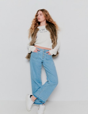 Jeans Straight Brownie Corte Cintura Para Mujer