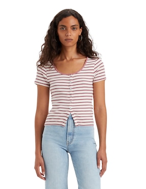 Playera Manga Corta Levi's Cuello Redondo Para Mujer