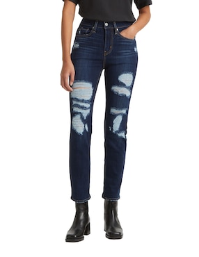 Jeans Straight Levi's 724 Corte Media Cintura Para Mujer