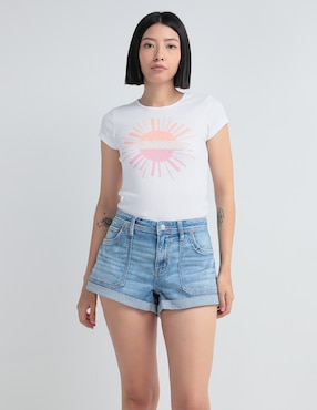 Playera Manga Corta American Eagle Cuello Redondo Para Mujer