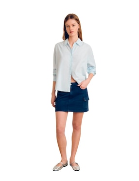 Blusa camisera Brownie manga larga para mujer