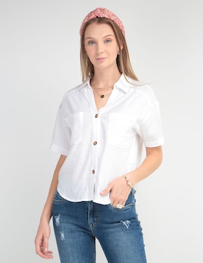 Blusa Camisera Coffee Bean Manga Corta Para Mujer