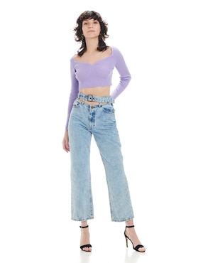 Jeans Wide Leg Unfollow Corte Cintura Alta Para Mujer