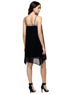 Vestido a la rodilla de fiesta Miley & Molley escote cuadrado