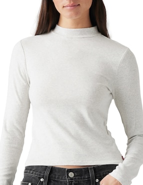 Playera manga larga Levi's cuello redondo para mujer