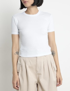Playera marca corta Sexy Jeans cuello redondo para mujer