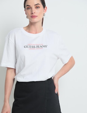 Playera manga corta Guess Jeans cuello redondo para mujer