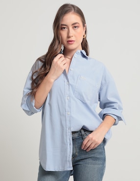 Blusa camisera Guess Jeans manga larga para mujer