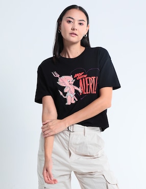 Playera Manga Corta Tee Bar Hot Stuff The Little Devil Cuello Redondo Para Mujer