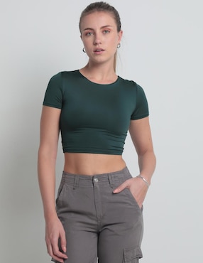 Blusa Coffee Bean Manga Corta Para Mujer