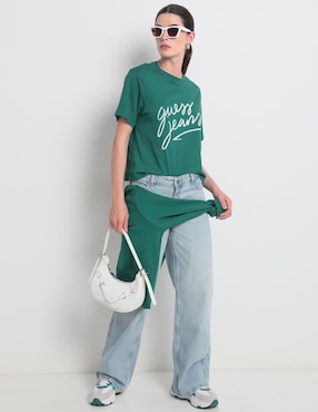 Playera manga corta Guess Jeans cuello redondo para mujer