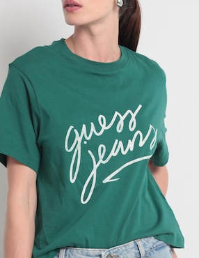 Playera manga corta Guess Jeans cuello redondo para mujer